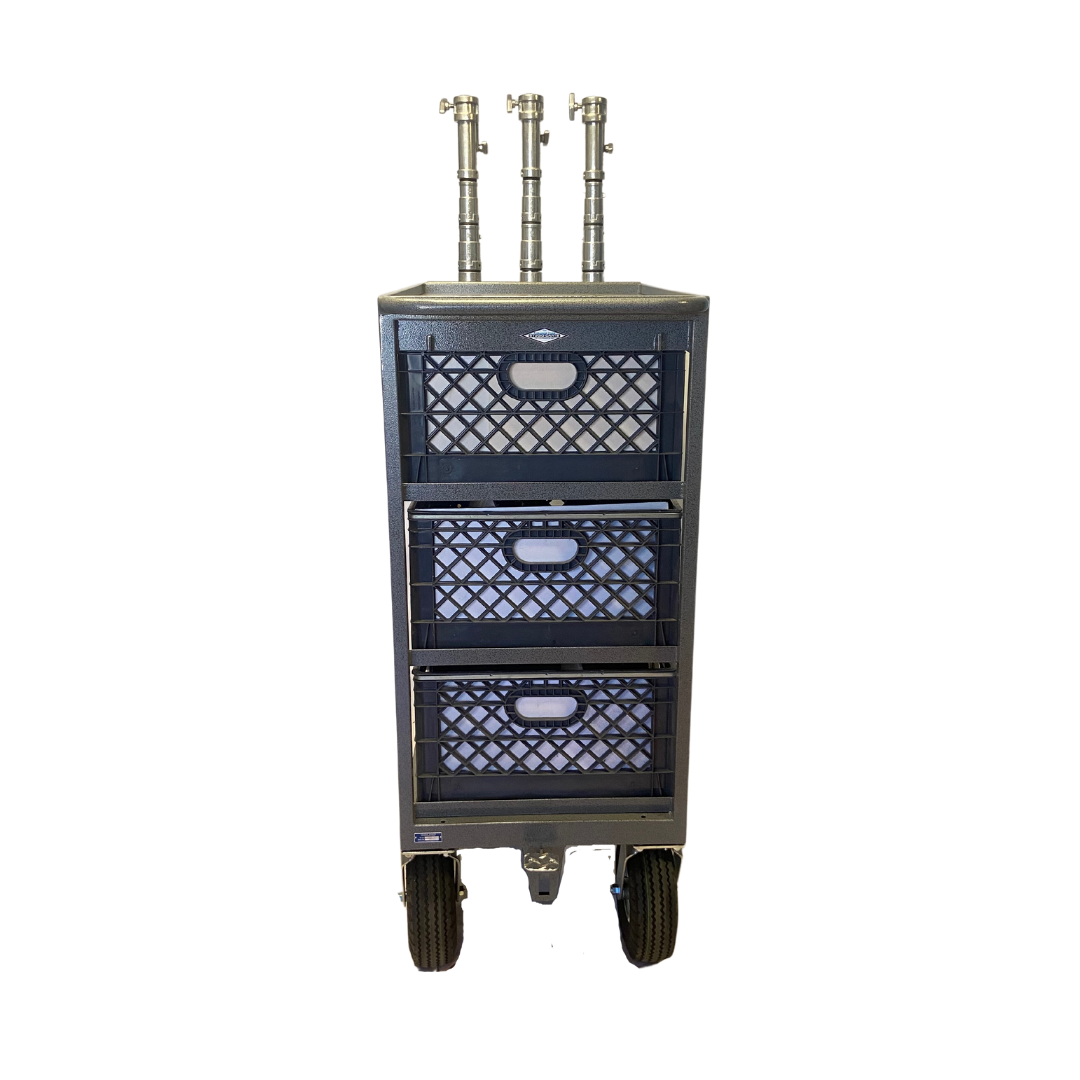 Modern 6 Place Milk Crate Cart Complete with Locking Bar — Kaye